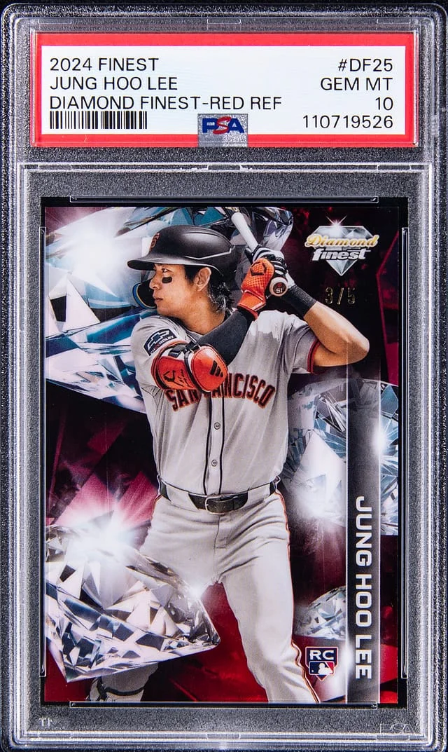 2024 Topps Finest Jung Hoo Lee Diamond Finest Red Refractor #DF25 card image
