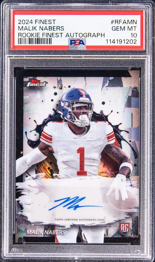 2024 Topps Finest Malik Nabers Finest Autograph #RFAMN card image