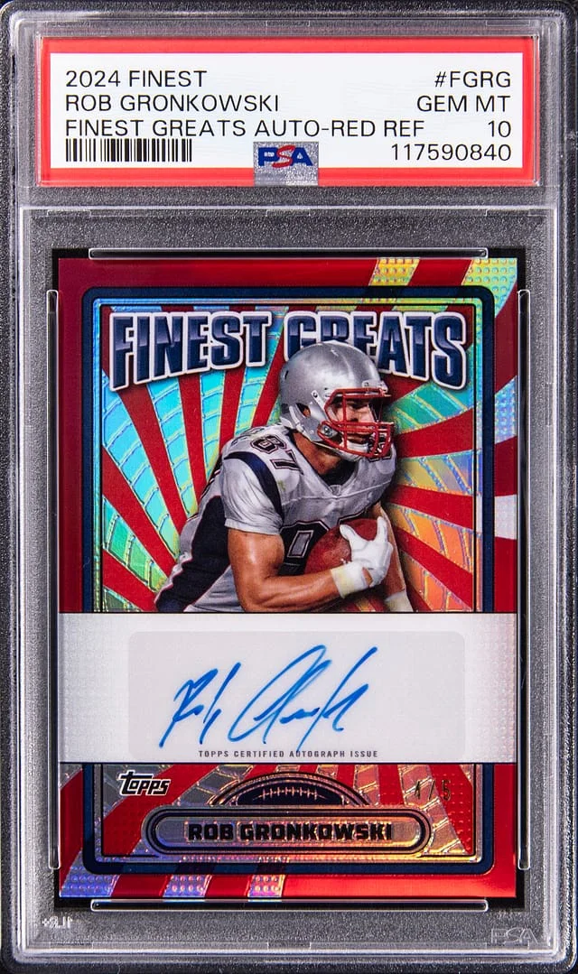 2024 Topps Finest Rob Gronkowski Greats Autograph Red Refractor #FGRG card image