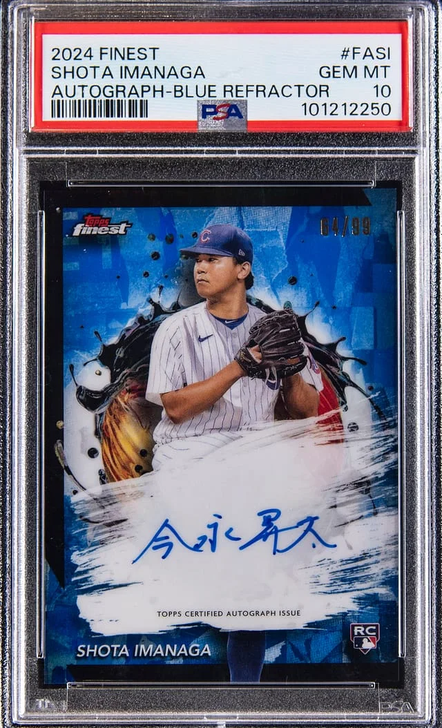 2024 Topps Finest Shota Imanaga Autograph Blue Refractor #FA-SI card image