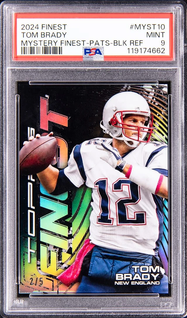 2024 Topps Finest Tom Brady Mystery Finest Patriots Black Refractor #MYST-10 card image