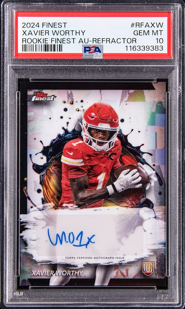 2024 Topps Finest Xavier Worthy Finest Autograph Refractor #RFA-XW card image