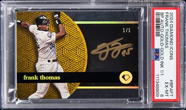 2024 Topps Frank Thomas Diamond Icons Black Polychromatink Autograph Gold Ink #BPAFT card image