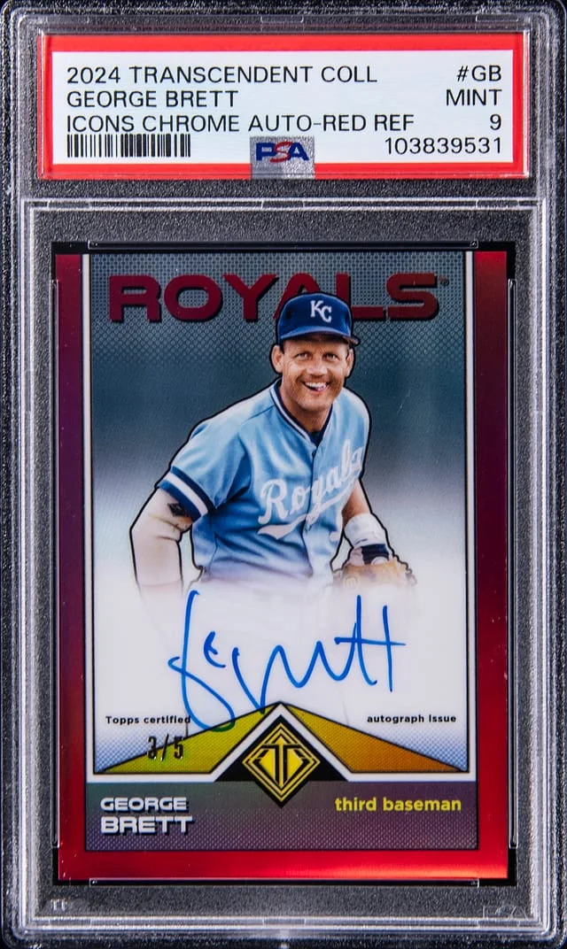 2024 Topps George Brett Transcendent Collection Icons Chrome Autograph Red Refractor #GB card image
