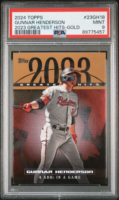 2024 Topps Gunnar Henderson 2023 Greatest Hits Gold #23GH18 card image