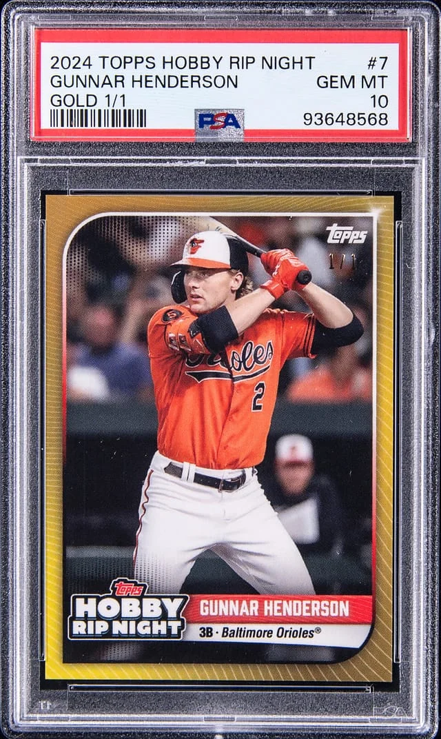 2024 Topps Gunnar Henderson Hobby Rip Night Gold #7 card image