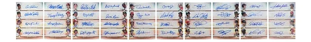 2024 Topps Hall of Famers & Stars Multi-Signed (40) Card - Featuring Ken Griffey Jr, Ichiro, Rickey Henderson, Mike Trout Luminaries Hit Kings Ultimate Booklet #HK-ULTB card image