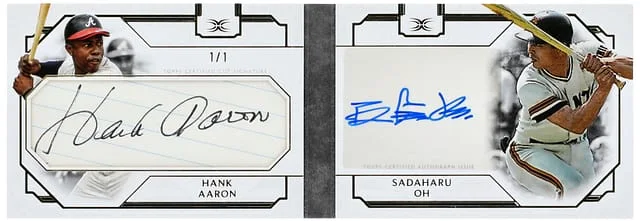 2024 Topps Hank Aaron/Sadaharu Oh Definitive Collection Autograph Cut Signature Book #ACS-AO card image