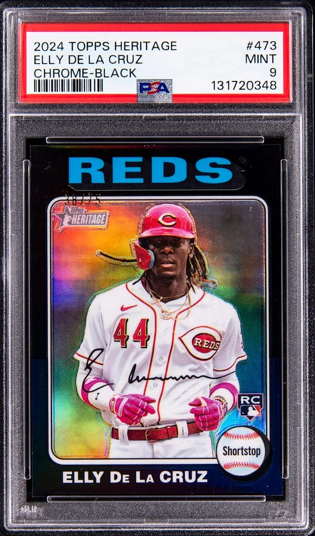 2024 Topps Heritage Chrome Elly De La Cruz Black #473 card image