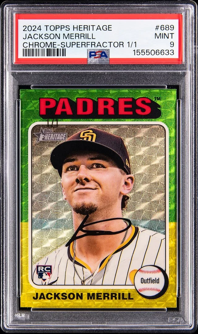 2024 Topps Heritage Chrome Jackson Merrill SuperFractor #689 card image