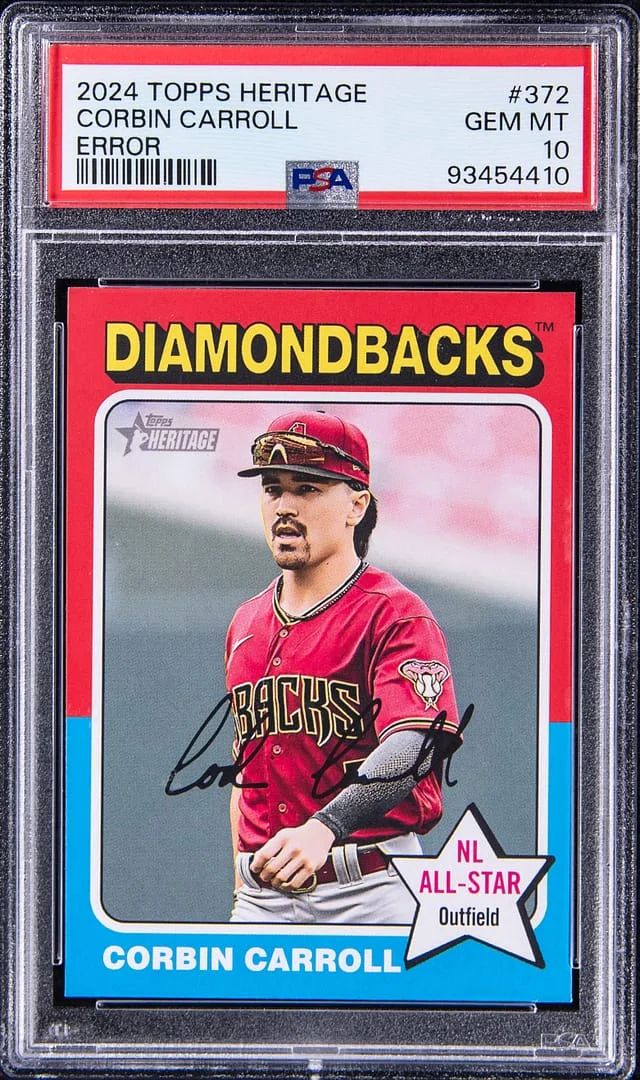 2024 Topps Heritage Corbin Carroll Error #372 card image