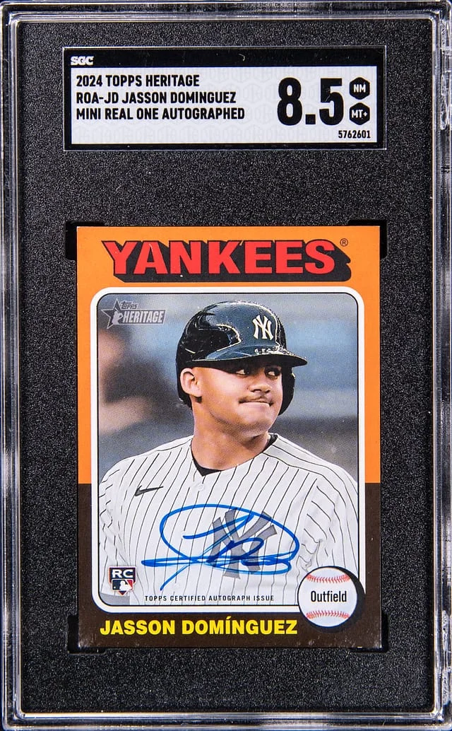 2024 Topps Heritage Jasson Dominguez Mini Real One Autograohed #ROA-JD card image