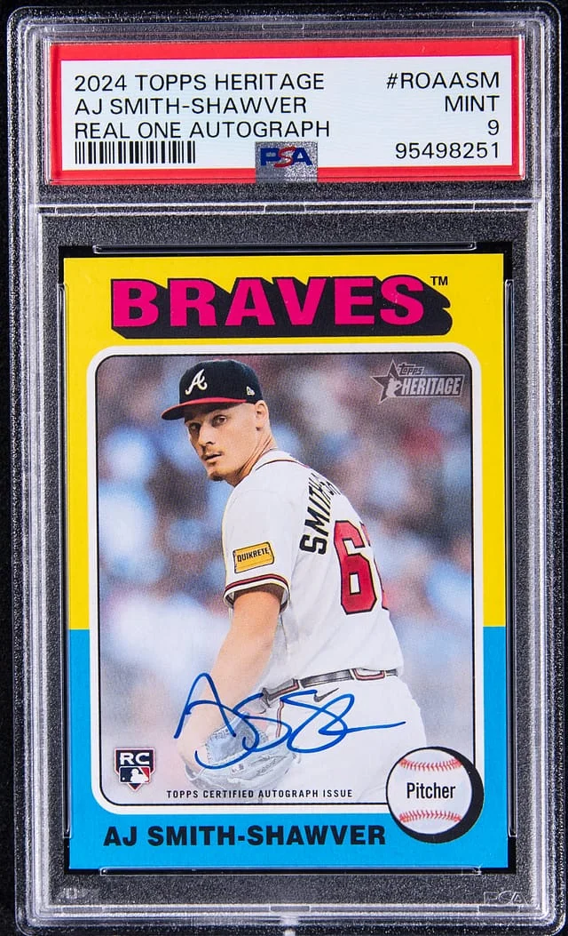 2024 Topps Heritage Real One Autograph ROAASM AJ Smith-Shawver #no-number card image