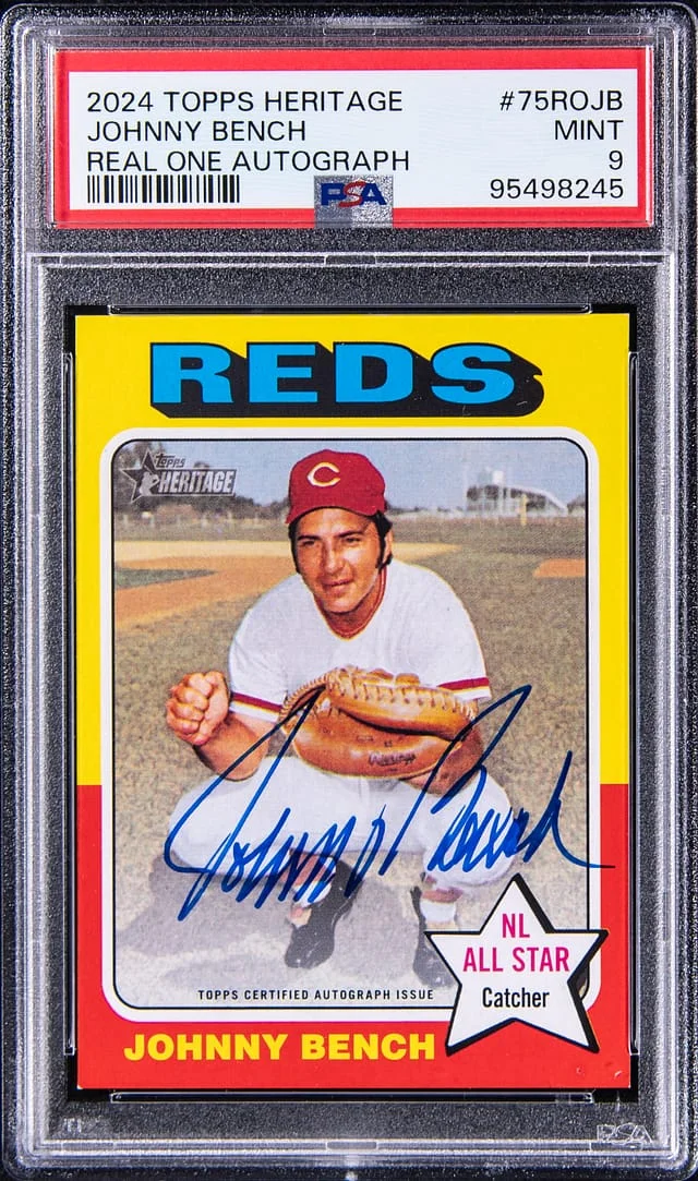 2024 Topps Heritage Real One Johnny Bench Autograph #75ROJB card image