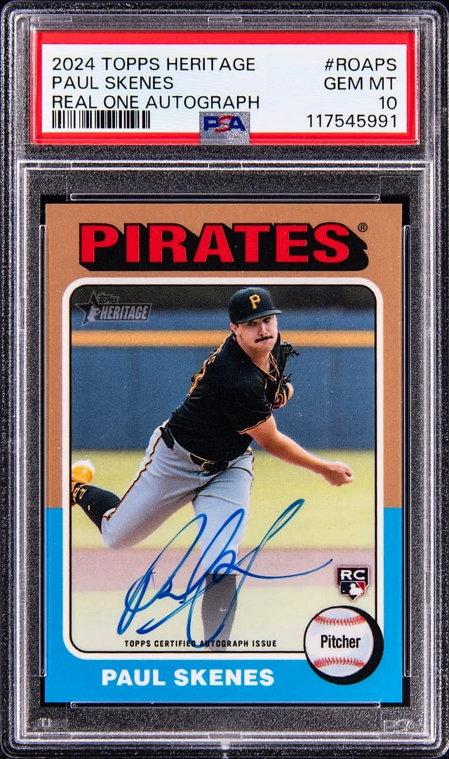 2024 Topps Heritage Real One Paul Skenes Autograph #ROA-PS card image