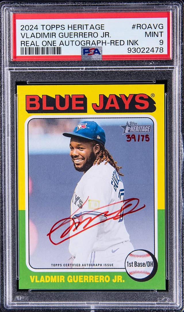 2024 Topps Heritage Real One Vladimir Guerrero Jr. Autograph Red Ink #ROAVG card image