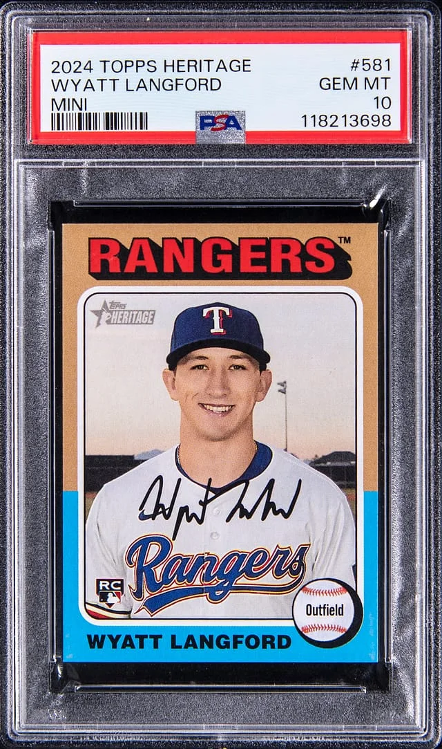 2024 Topps Heritage Wyatt Langford Mini #581 card image