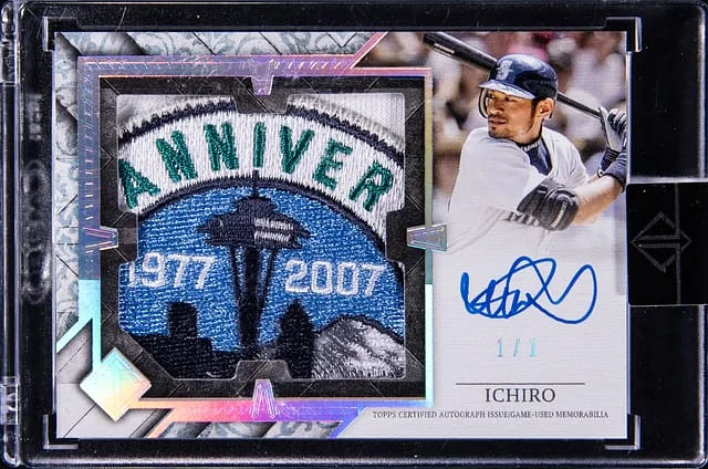 2024 Topps Ichiro Transcendent Collection Jumbo Patch Autographs Platinum #TJPA-I card image