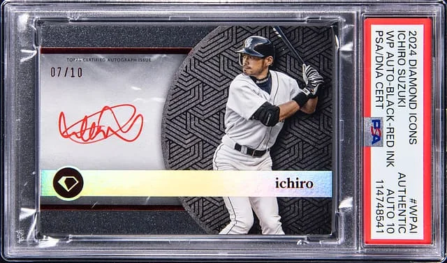 2024 Topps Ichiro Diamond Icons White Polychromatink Autograph Black Red Ink #WPA-I card image