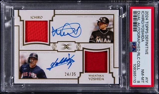 2024 Topps Ichiro/Masataka Yoshida Definitive Collection Dual Autographed Relic #DAR-IY card image