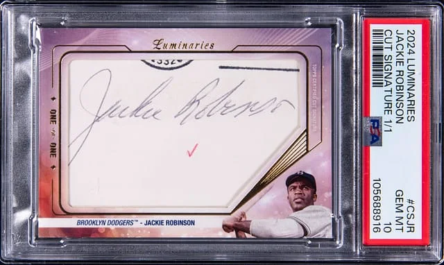 2024 Topps Jackie Robinson Luminaries Cut Signatures #CS-JR card image