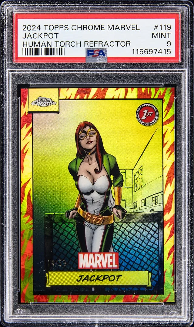 2024 Topps Jackpot Marvel Chrome Human Torch Refractor #119 card image