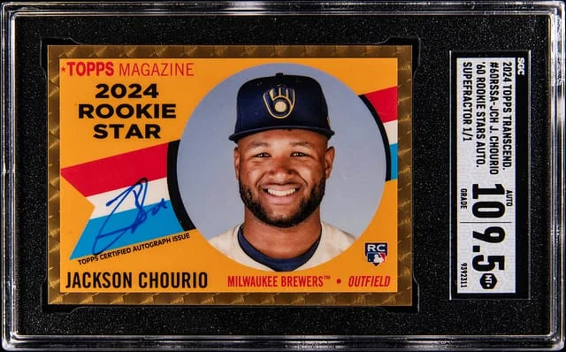 2024 Topps Jackson Chourio Transcendent Collection '60 Stars Autographs SuperFractor #60RSSA-JCH card image