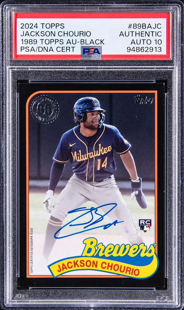 2024 Topps Jackson Chourio 1989 Topps Autograph Black #89BA-JC card image