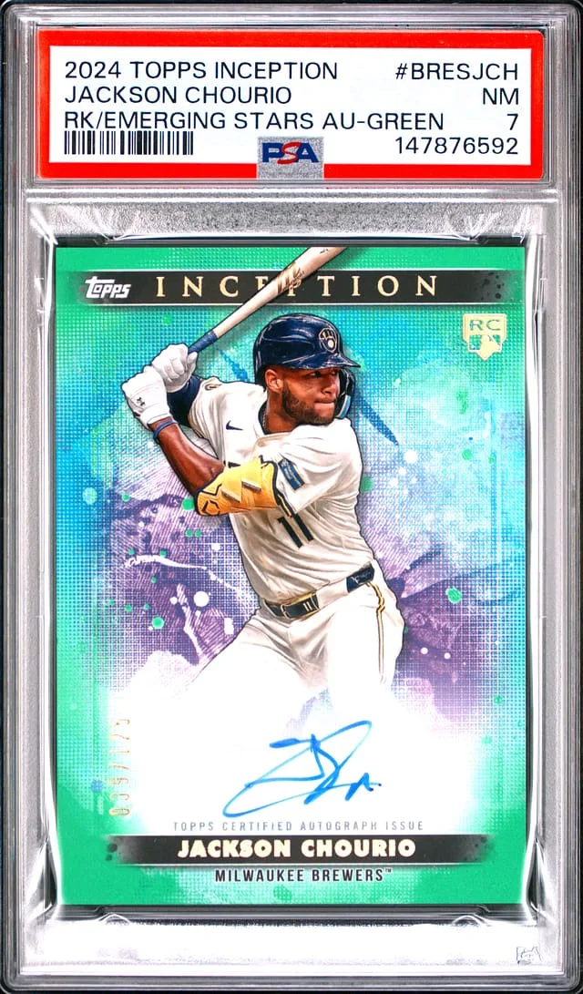 2024 Topps Jackson Chourio Inception Emerging Stars Autograph-Green #BRES-JCH card image