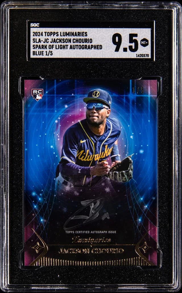 2024 Topps Jackson Chourio Luminaries Spark of Light Autographed Blue #SLA-JC card image