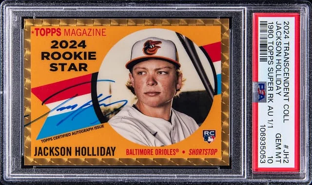 2024 Topps Jackson Holliday Transcendent Collection '60 Topps Stars SuperFractor Autographs #60RSSA-JH2 card image