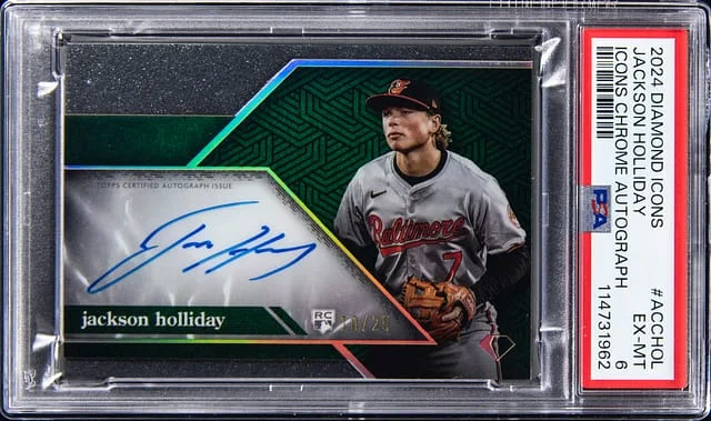 2024 Topps Jackson Holliday Diamond Icons Chrome Autographs Black #ACC-HOL card image