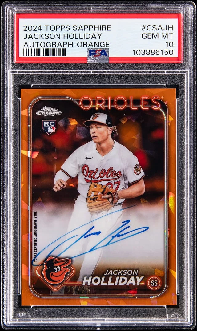 2024 Topps Jackson Holliday Sapphire Autograph Orange #CSA-JH card image