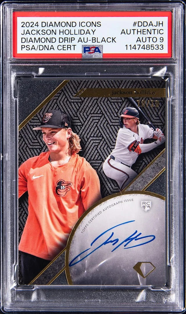 2024 Topps Jackson Holliday Diamond Icons Diamond Drip Autograph Black #DDA-JH card image