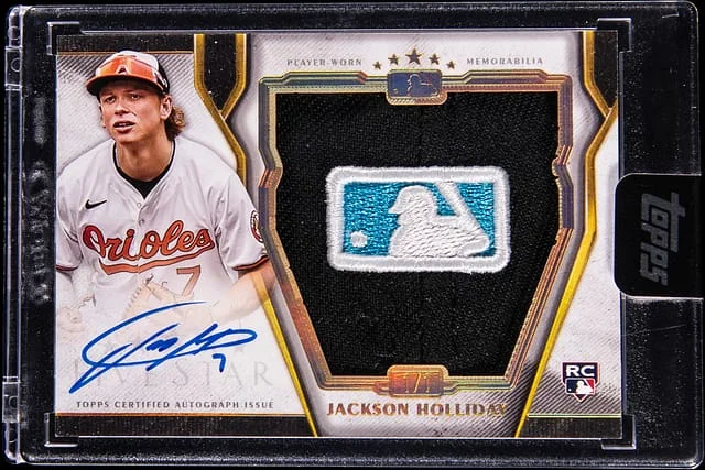 2024 Topps Jackson Holliday Five Star Cap Patch Autographs MLB Logo Father's Day #RCJM-JH card image