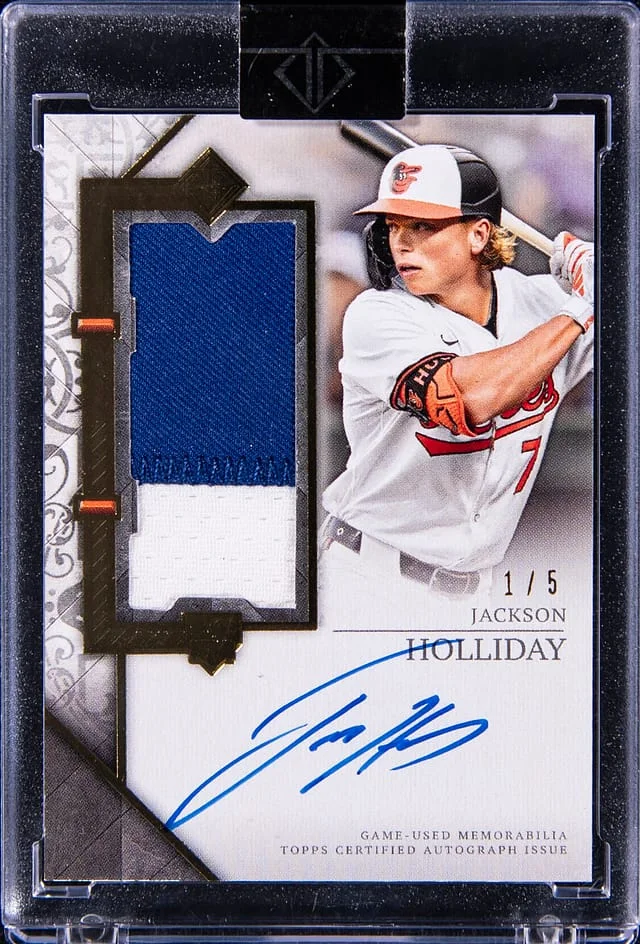 2024 Topps Jackson Holliday Transcendent Showcase Patch Autograph Variation #RSPA-JH2 card image
