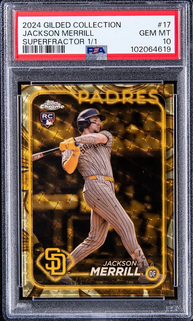 2024 Topps Jackson Merrill Gilded Collection SuperFractor #17 card image