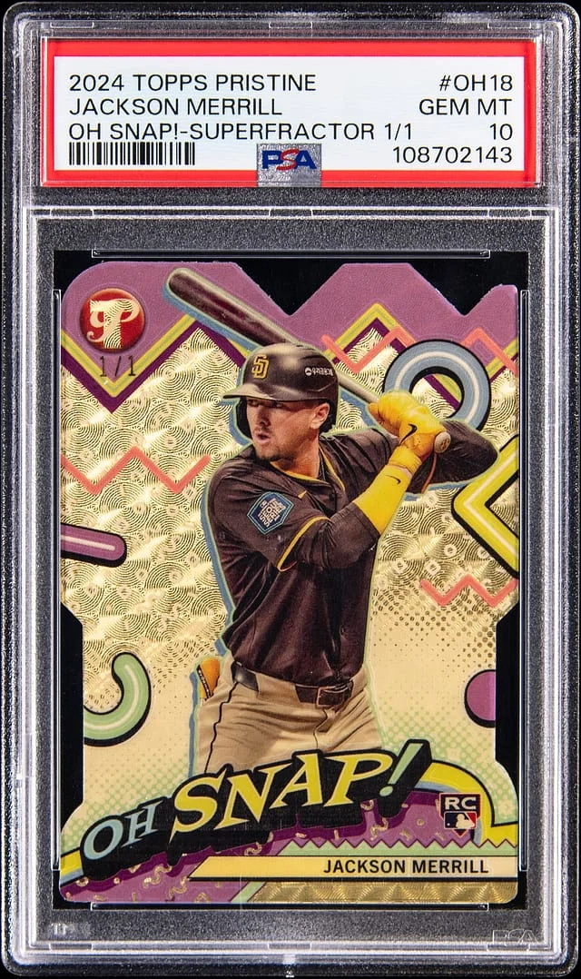 2024 Topps Jackson Merrill Pristine Oh Snap! SuperFractor #OH-18 card image