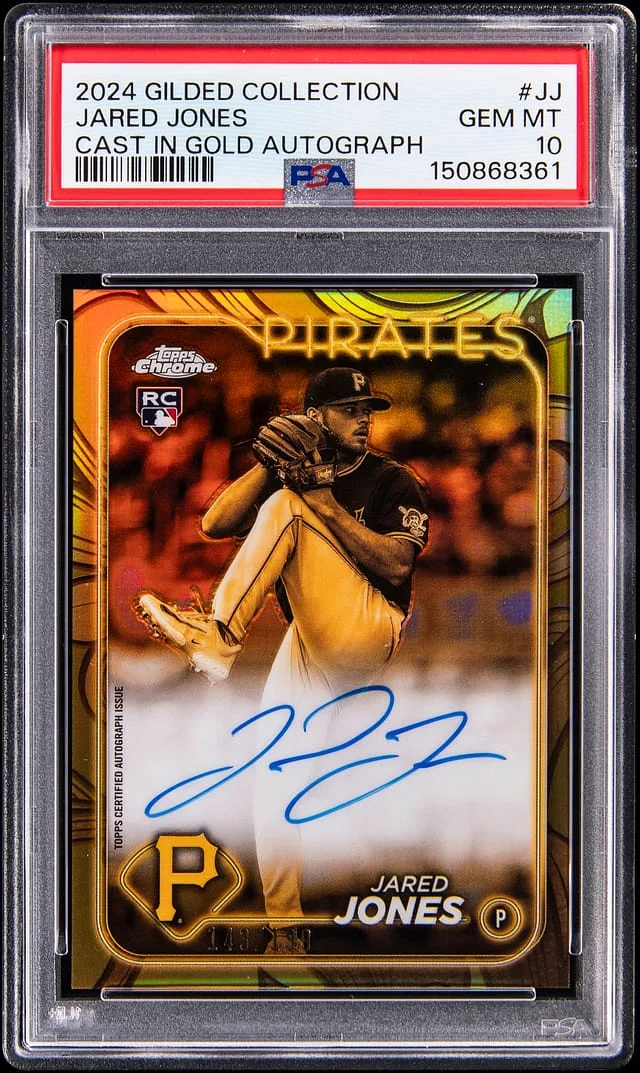 2024 Topps Jared Jones Gilded Collection Cast in Gold Autograph #GOLD-JJ card image