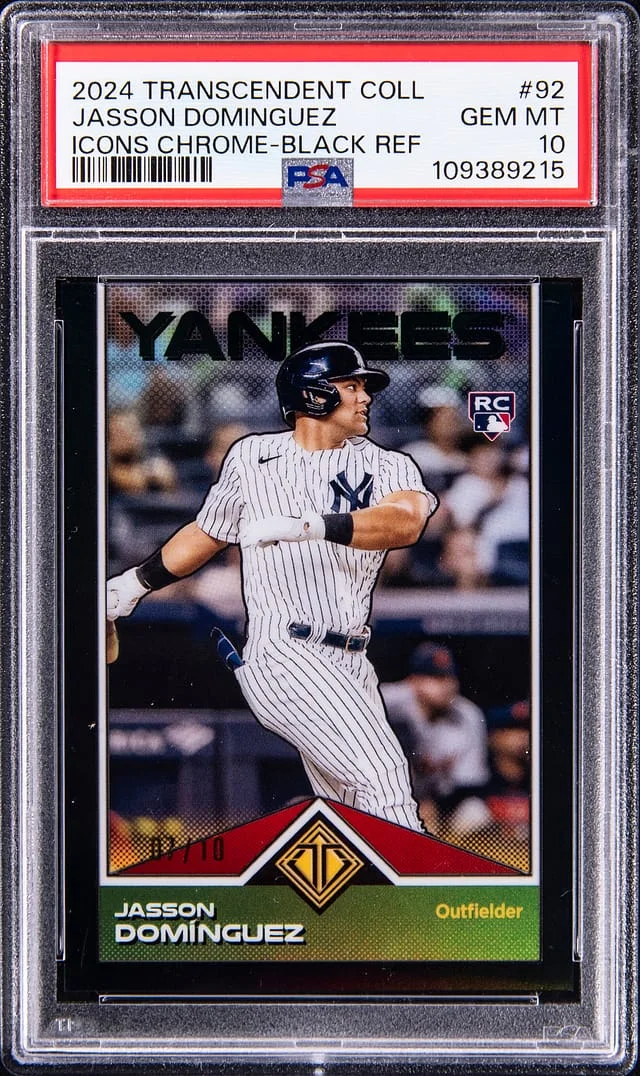 2024 Topps Jasson Dominguez Transcendent Collection Icons Chrome Black Refractor #92 card image