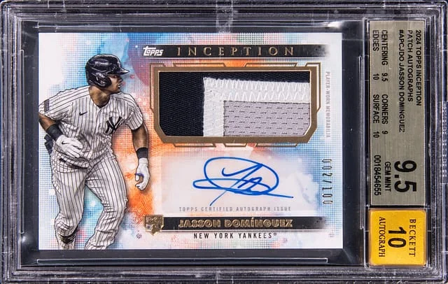 2024 Topps Jasson Dominguez Inception Patch Autographs #ACP-JDO card image