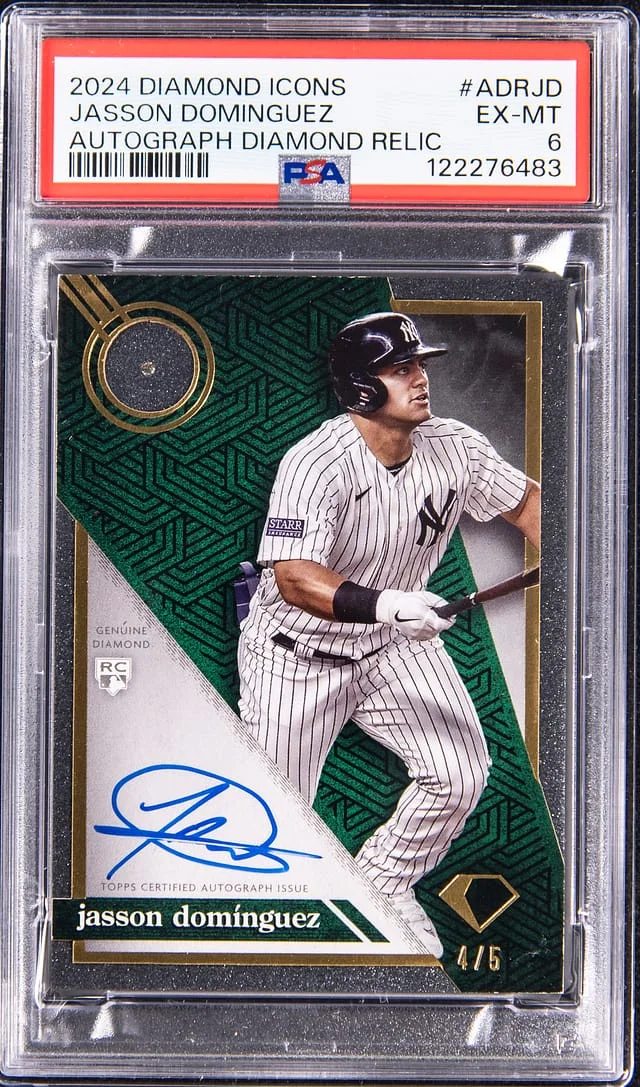 2024 Topps Jasson Dominguez Diamond Icons Autograph Diamond Relic #ADR-JD card image