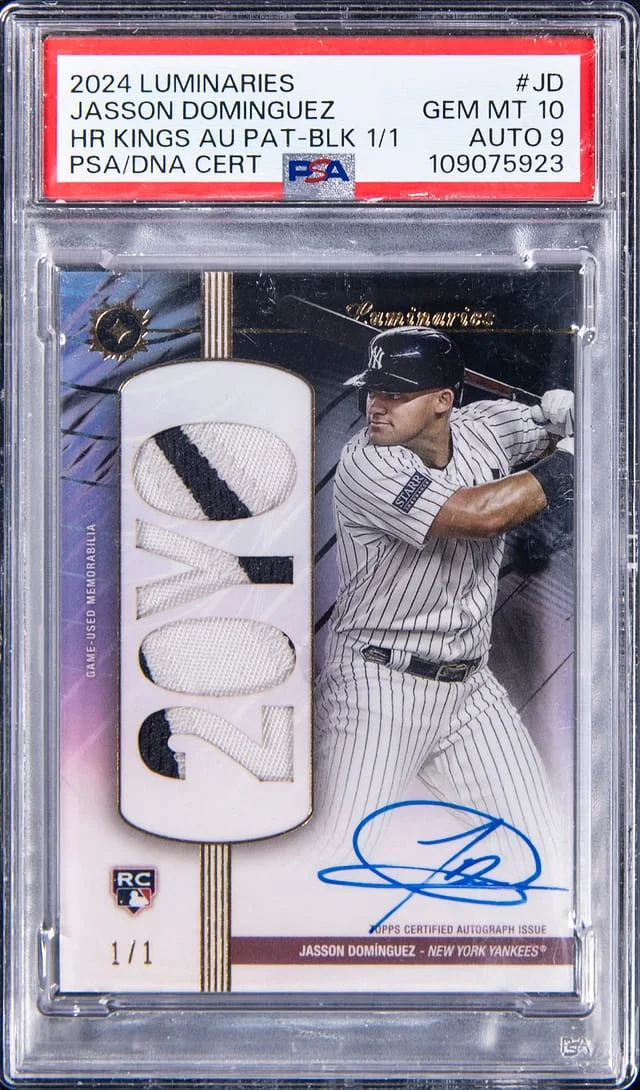 2024 Topps Jasson Dominguez Luminaries Home Run Kings Autograph Patch Black #HRKAP-JD card image