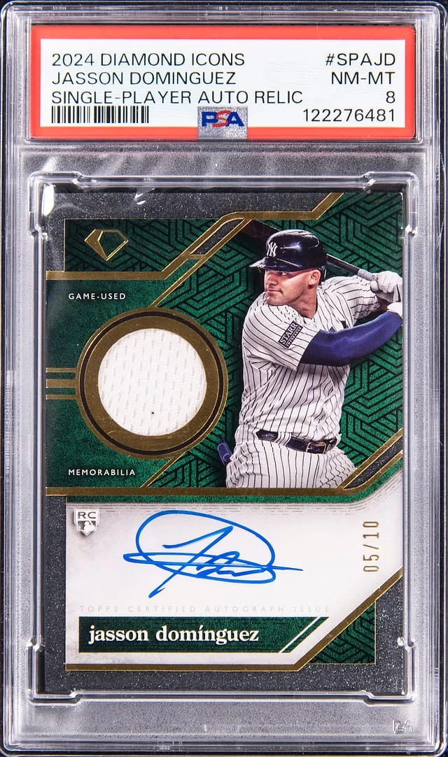 2024 Topps Jasson Dominguez Diamond Icons Single Player Autopgraph Relic #SPA-JD card image