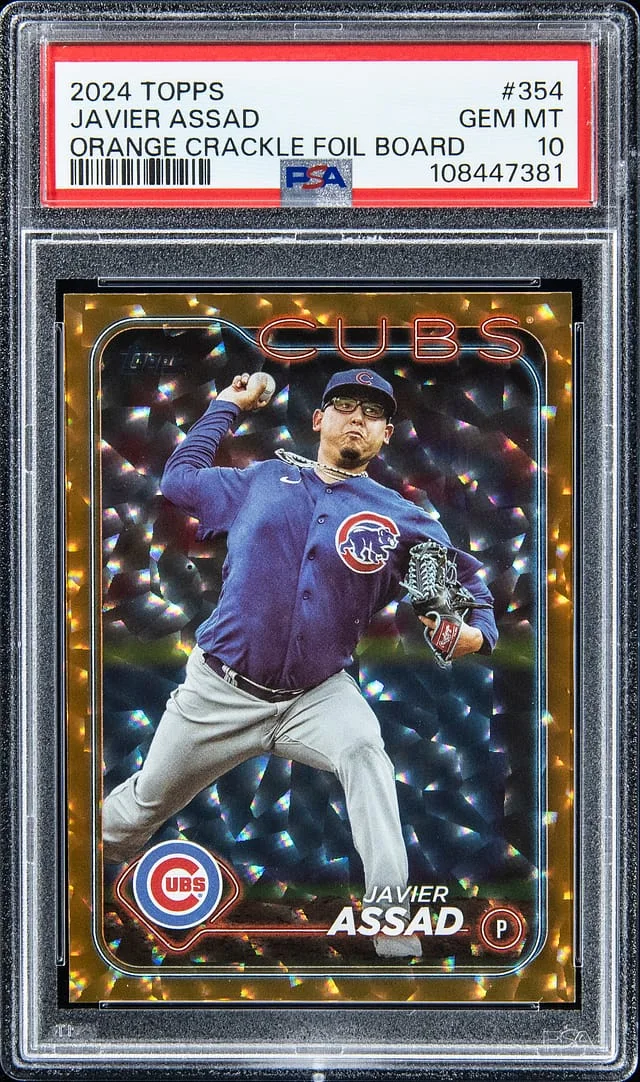2024 Topps Javier Assad Orange Crackle Foil Board #354 card image