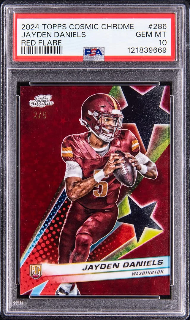 2024 Topps Jayden Daniels Cosmic Chrome Red Flare #286 card image