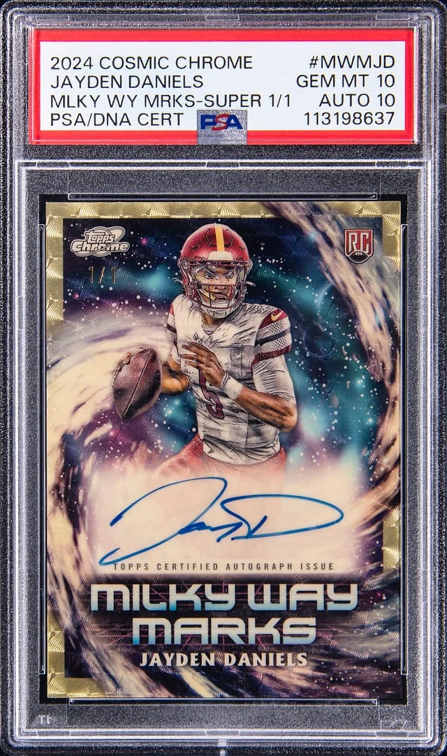 2024 Topps Jayden Daniels Cosmic Chrome Milky Way Marks SuperFractor #MWM-JD card image