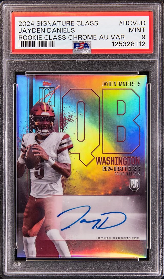 2024 Topps Jayden Daniels Signature Class Class Chrome Autograph Variation #RCV-JD card image