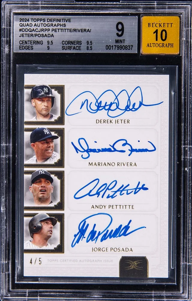 2024 Topps Jeter/Rivera/Pettitte/Posada Multi-Signed Definitive Collection Quad Autographs #DDQAC-JRPP card image