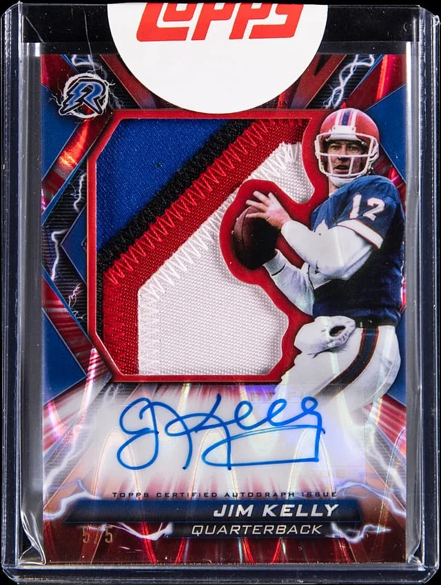 2024 Topps Jim Kelly Composite Resurgence Patch Red Autograph Card #RPA-JK card image